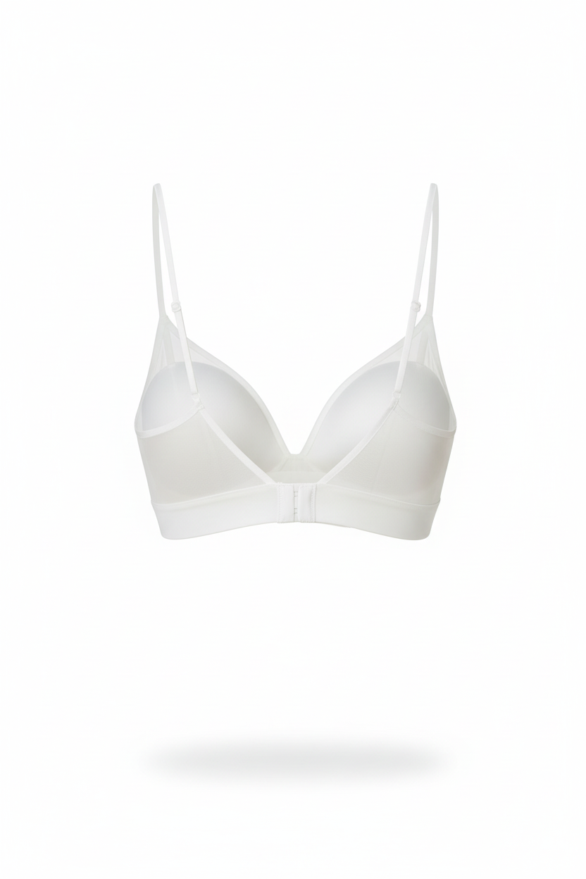 Aura 100% 6A Mulberry Silk Mesh Detail Bralette