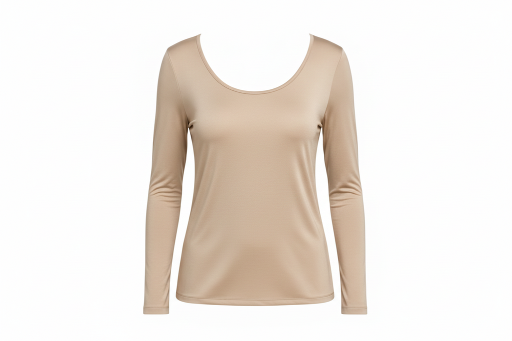 Aura 100% 6A Mulberry Silk Knit Long Sleeve Top