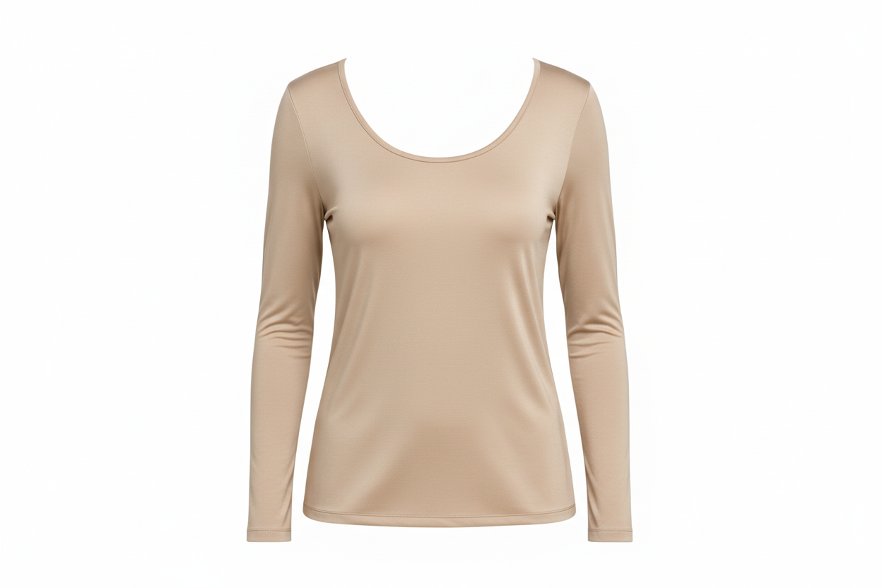 Aura 100% 6A Mulberry Silk Knit Long Sleeve Top