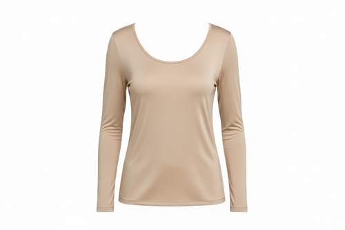 Aura 100% 6A Mulberry Silk Knit Long Sleeve Top