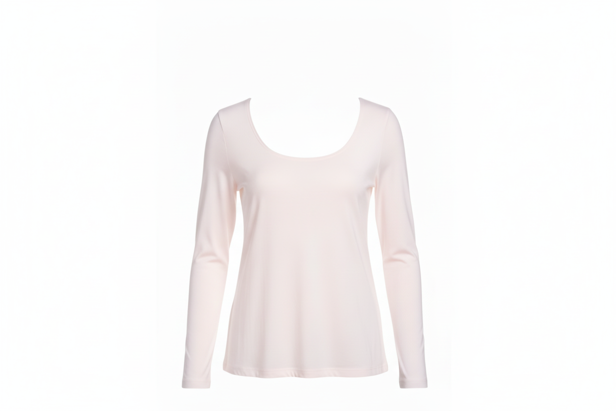 Aura 100% 6A Mulberry Silk Knit Long Sleeve Top