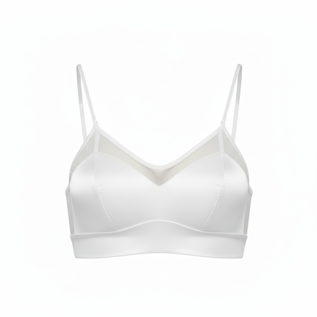 Aura 100% 6A Mulberry Silk Mesh Detail Bralette