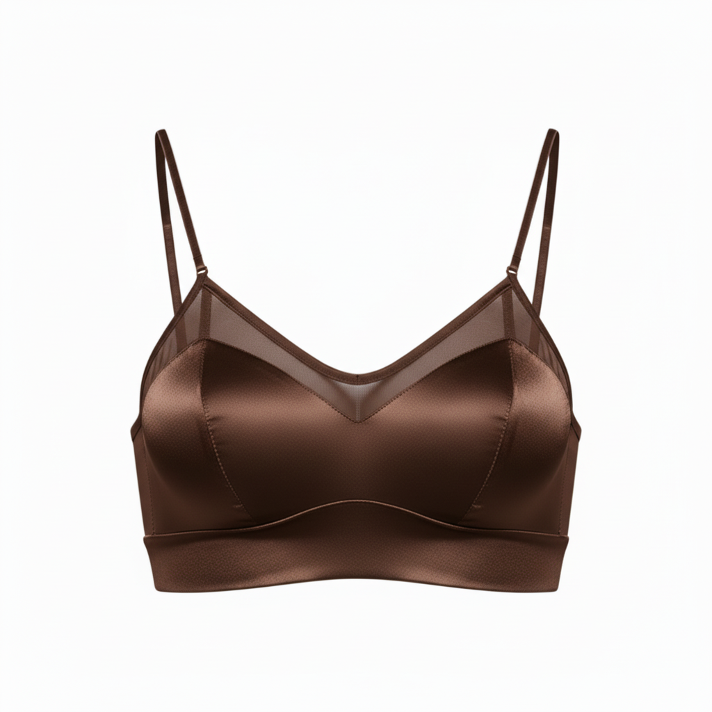 Aura 100% 6A Mulberry Silk Mesh Detail Bralette