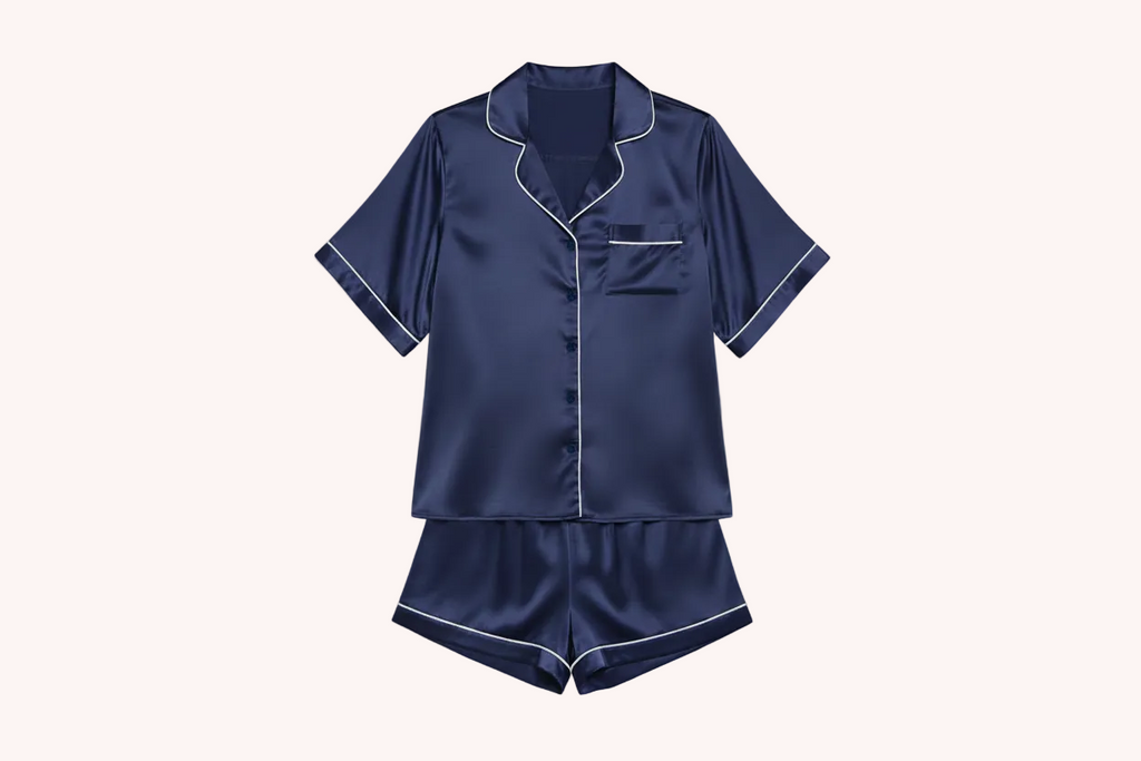 Aura 100% 6A Mulberry Short Sleeve Silk Shorts Set -