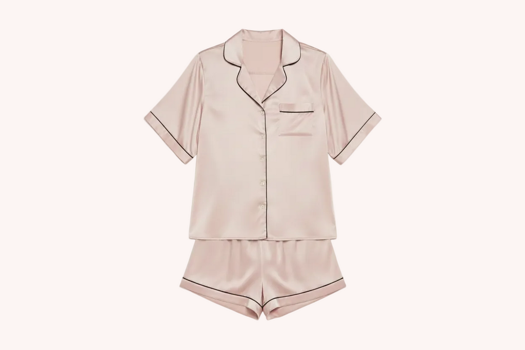 Aura 100% 6A Mulberry Short Sleeve Silk Shorts Set -