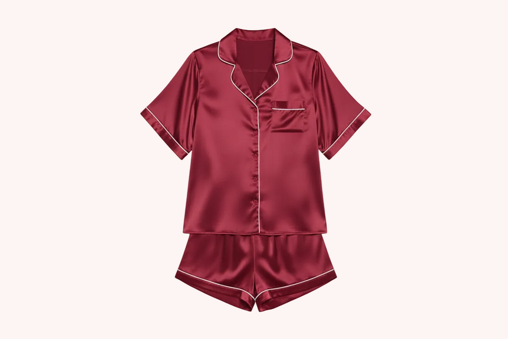 Aura 100% 6A Mulberry Short Sleeve Silk Shorts Set -